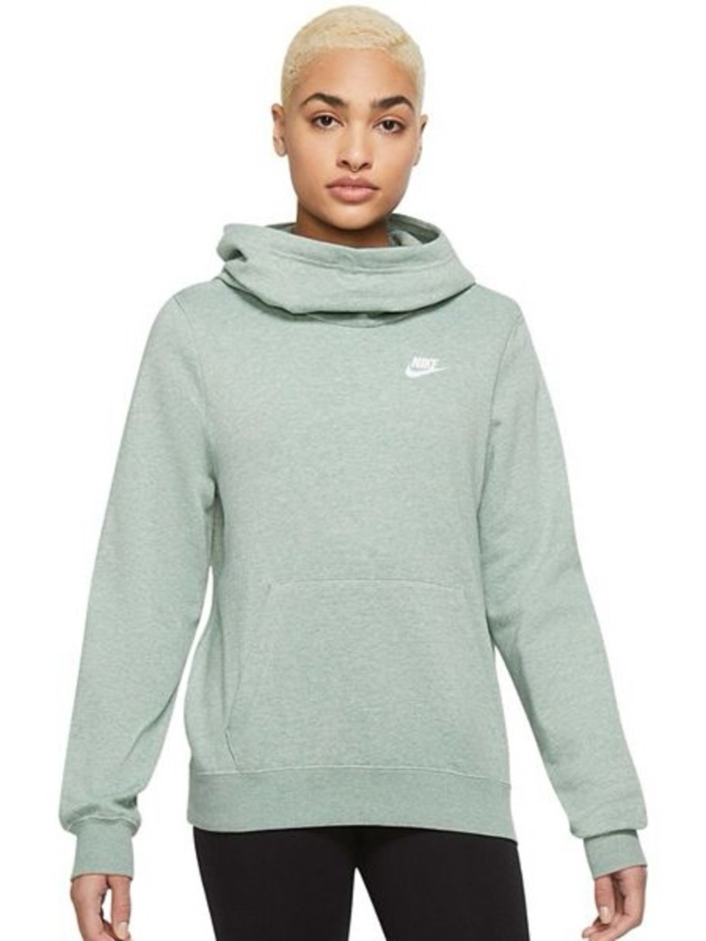Nike Women's Light Funnel Neck Pullover Hoodie 2X green Heather